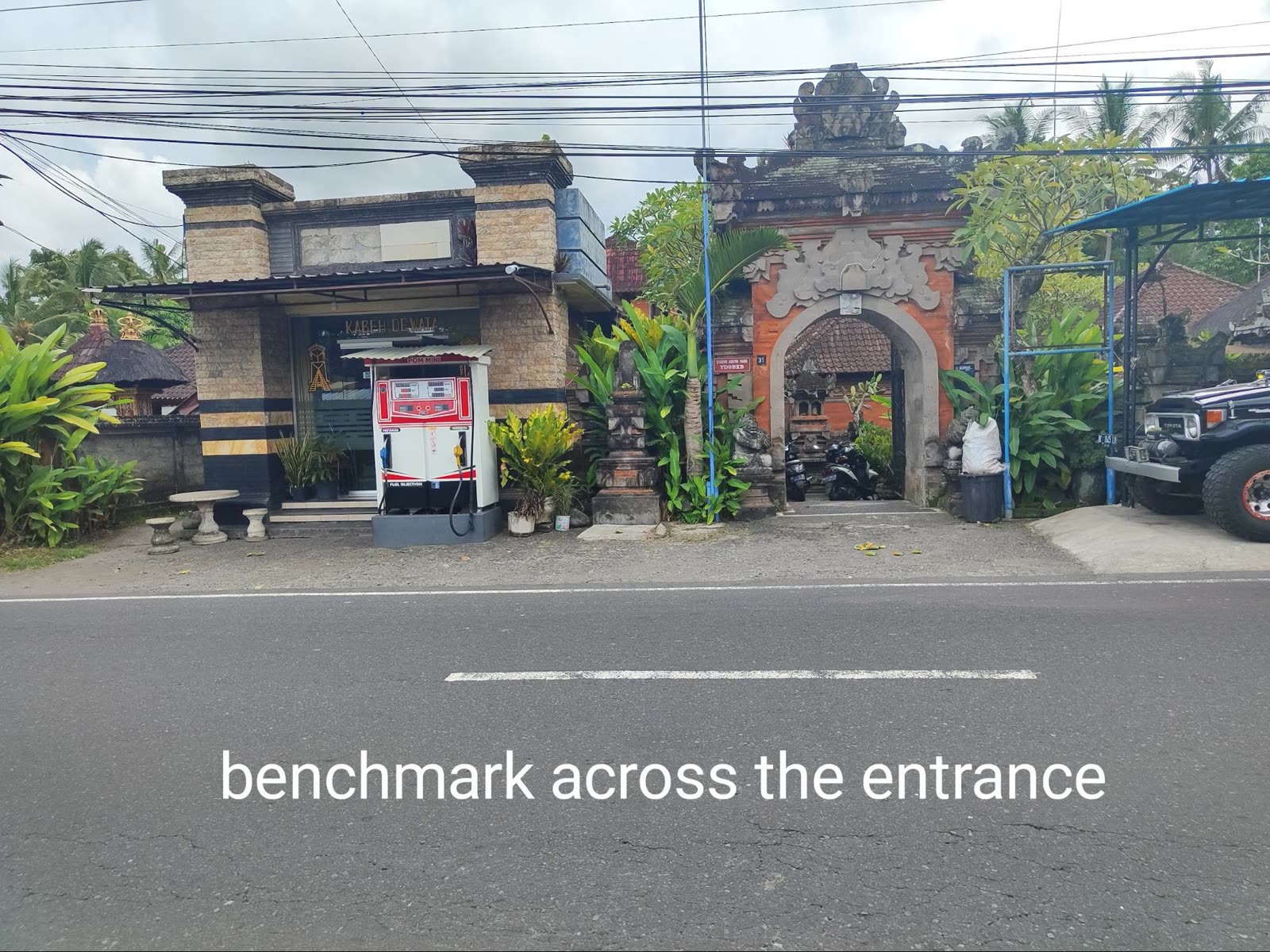 Buildings across the street from the entrance